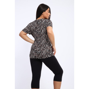 Костюм двойка женский КБЖЖ0050Д1 вискоза-кулирка (р-ры: XXL-7XL) коричневый