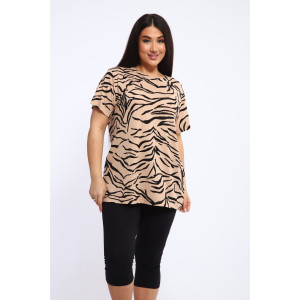 Костюм двойка женский КБЖЖ0050Д1 вискоза-кулирка (р-ры: XXL-7XL) капучино
