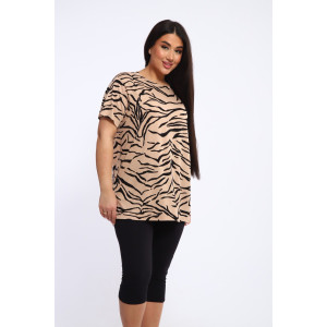 Костюм двойка женский КБЖЖ0050Д1 вискоза-кулирка (р-ры: XXL-7XL) капучино