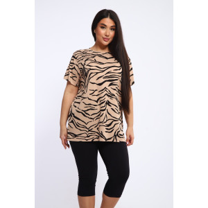 Костюм двойка женский КБЖЖ0050Д1 вискоза-кулирка (р-ры: XXL-7XL) капучино