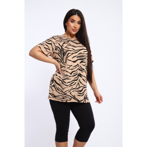 Костюм двойка женский КБЖЖ0050Д1 вискоза-кулирка (р-ры: XXL-7XL) капучино