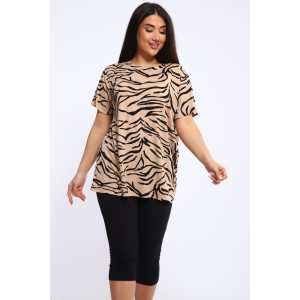 Костюм двойка женский КБЖЖ0050Д1 вискоза-кулирка (р-ры: XXL-7XL) капучино