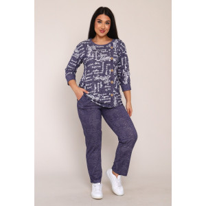 Костюм двойка женский КБЖ0053Г кулирка (р-ры: XL-8XL) джинс