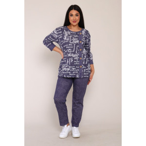 Костюм двойка женский КБЖ0053Г кулирка (р-ры: XL-8XL) джинс