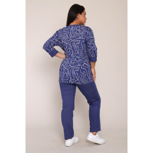 Костюм двойка женский КБЖ0053Г кулирка (р-ры: XL-8XL) синий