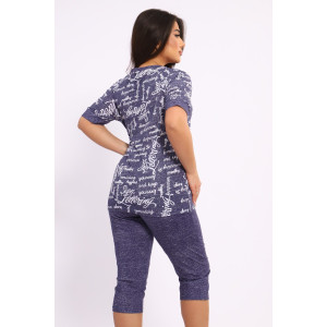 Костюм двойка женский КБЖЖ0053В кулирка (р-ры: XL-8XL) джинс
