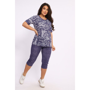 Костюм двойка женский КБЖЖ0053В кулирка (р-ры: XL-8XL) джинс