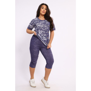Костюм двойка женский КБЖЖ0053В кулирка (р-ры: XL-8XL) джинс
