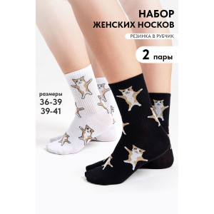 Носки женские "Флексо - кот" - упаковка 2 пары