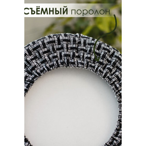 Подушка на табурет "Плетенка" рогожка черная 2 шт.
