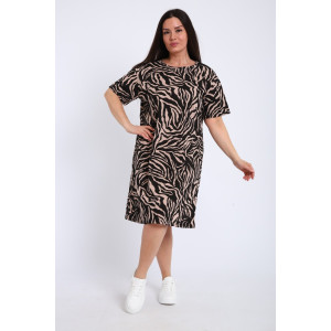 Платье женское П-00464 кулирка (р-ры: 42-60) черный-коричневый