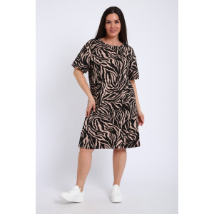 Платье женское П-00464 кулирка (р-ры: 42-60) черный-коричневый