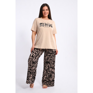 Костюм двойка женский КД-00300 кулирка (р-ры: 42-60) кофейный