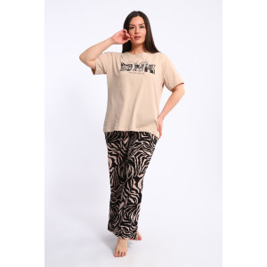 Костюм двойка женский КД-00300 кулирка (р-ры: 42-60) кофейный