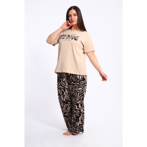 Костюм двойка женский КД-00300 кулирка (р-ры: 42-60) кофейный