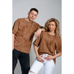 Футболка унисекс 867 кулирка (р-ры: 44-58) кэмел
