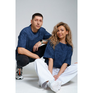 Футболка унисекс 867 кулирка (р-ры: 44-58) синий