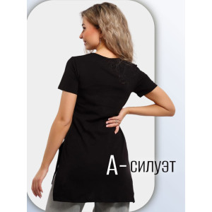 Туника женская "Княгиня" кулирка (р-ры: 42-56) черный