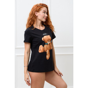 Футболка женская №8380 кулирка (р-ры: 42-54) черный