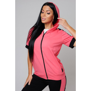 Костюм двойка женский №2152/1 трикотаж (р-ры: 48-58) коралловый