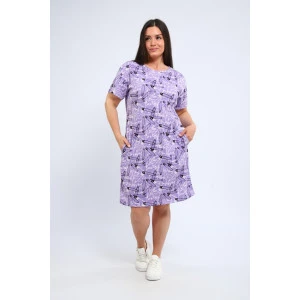 Платье женское П-00464 кулирка (р-ры: 42-60) светло-сиреневый Платье женское П-00464 кулирка (р-ры: 42-60) светло-сиреневый