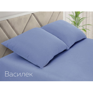 Наволочка классическая поплин однотонный василек (последний размер) 50х70