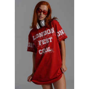 Туника женская №67160 кулирка (р-ры: 44-56) London красный