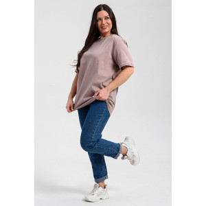 Футболка унисекс №8471/4 кулирка (р-ры: 42-72) кофе с молоком