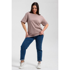 Футболка унисекс №8471/4 кулирка (р-ры: 42-72) кофе с молоком
