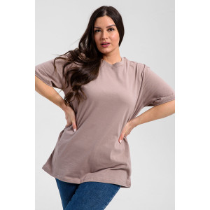 Футболка унисекс №8471/4 кулирка (р-ры: 42-72) кофе с молоком