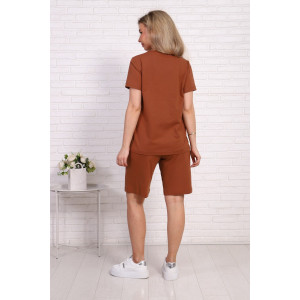 Костюм двойка женский №1015 кулирка (р-ры: 46-54) коричневый