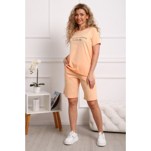 Костюм двойка женский №1015 кулирка (р-ры: 46-54) персиковый