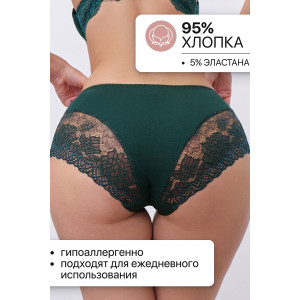 Трусы женские 802 OIRO хлопок стрейч (р-ры: 46-62) синий, бордо, изумрудный - упаковка 3 шт. 