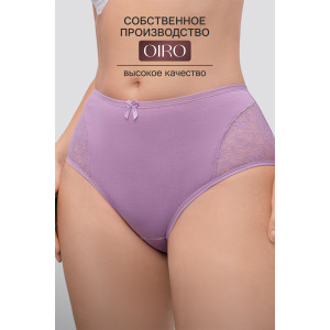 Трусы женские 8003 OIRO хлопок стрейч (р-ры: 44-56) фиолетовый, белый, розовый - упаковка 3 шт. 