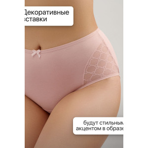 Трусы женские 8001 OIRO хлопок стрейч (р-ры: 44-56) фиолетовый, белый, розовый - упаковка 3 шт. 