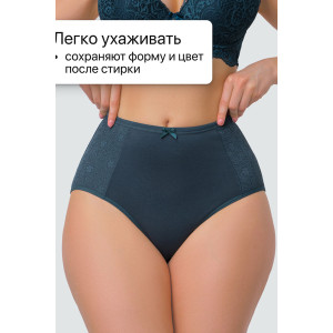 Трусы женские 3903 OIRO хлопок стрейч (р-ры: 48-60) синий, черный, изумрудный - упаковка 3 шт. 