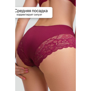 Трусы женские 8011 OIRO хлопок стрейч (р-ры: 46-62) черный, бордовый, изумрудный - упаковка 3 шт. 