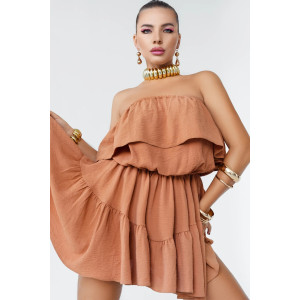 Платье-комбинезон женское КС-076СНГ/БЕЖ сингапур (р-ры: S-XL) бежевый