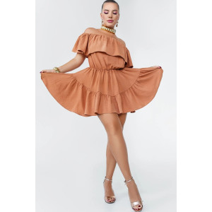 Платье-комбинезон женское КС-076СНГ/БЕЖ сингапур (р-ры: S-XL) бежевый