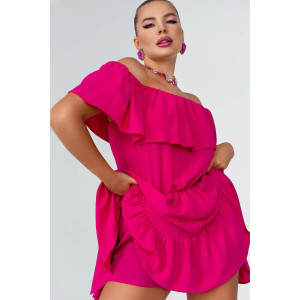 Платье-комбинезон женское КС-076СНГ/ФКС сингапур (р-ры: S-XL) фуксия