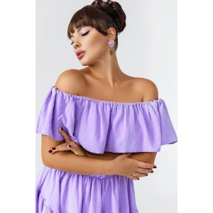Платье-комбинезон женское КС-076СНГ/СИР сингапур (р-ры: S-XL) сирень