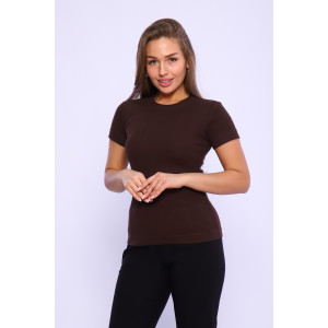 Футболка женская №42353 кашкорсе (р-ры: 42-60) коричневый