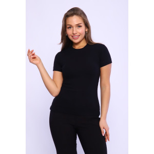 Футболка женская №42353 кашкорсе (р-ры: 42-60) черный