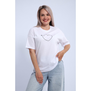 Футболка женская ФЖ0062А кулирка (р-ры: L-7XL) белый