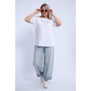 Футболка женская ФЖ0062А кулирка (р-ры: L-7XL) белый