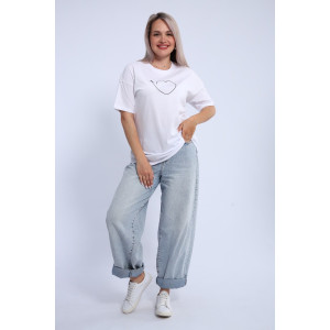 Футболка женская ФЖ0062А кулирка (р-ры: L-7XL) белый