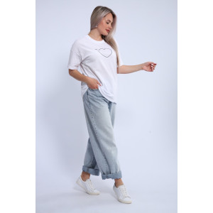Футболка женская ФЖ0062А кулирка (р-ры: L-7XL) белый