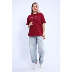 Футболка женская ФЖ0062А кулирка (р-ры: L-7XL) бордовый