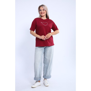 Футболка женская ФЖ0062А кулирка (р-ры: L-7XL) бордовый