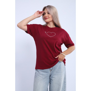 Футболка женская ФЖ0062А кулирка (р-ры: L-7XL) бордовый